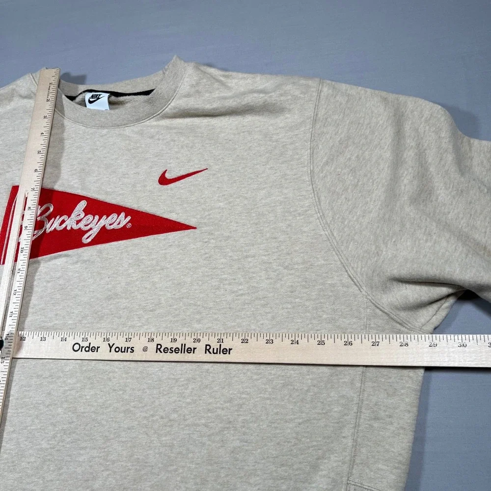 Nike Ohio State Buckeyes Sweatshirt Mens XXL Oatmeal Heather‎ Pennant Crewneck